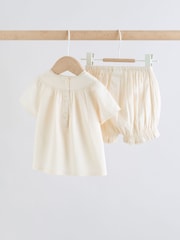 White Woven Baby Top and Shorts 2 Piece Set (0mths-2yrs) - Image 2 of 12