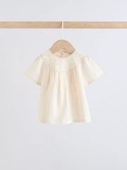 White Woven Baby Top and Shorts 2 Piece Set (0mths-2yrs) - Image 3 of 12
