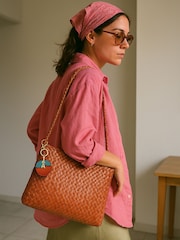 Jonnys Sister Personalised Faux Leather Bag Accessory with a Letter Charm - Image 3 of 4