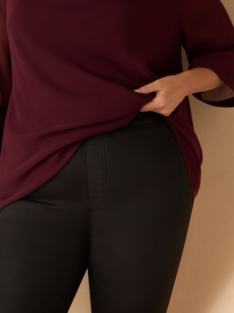 Live Unlimited Black Curve Coated Black Jeggings - Image 3 of 3 Live Unlimited Black Curve Coated Black Jeggings - Image 3 of 3
