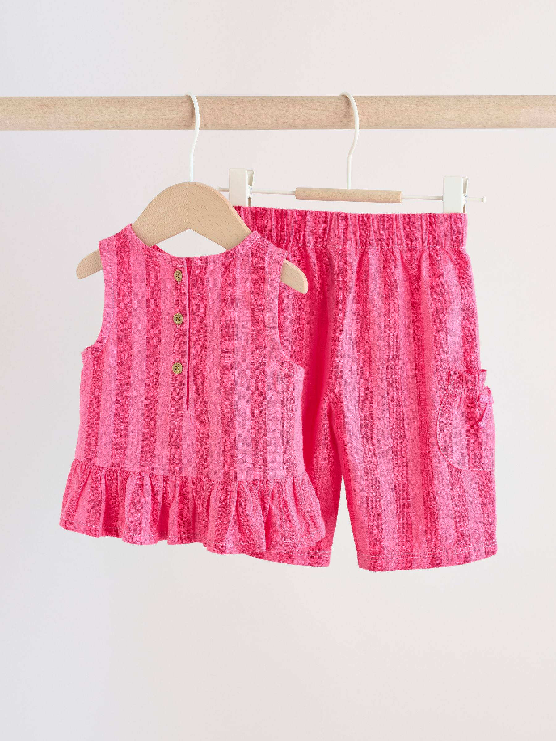 Buy Red Stripe Baby Woven Top and Trousers Set 2 Piece (0mths-2yrs