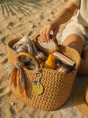 Jonnys Sister Personalised Leather Bag Accessory with a Letter Charm - Image 4 of 4