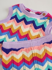 Multi Stripe Knitted Top and Shorts Baby Set 2 Piece (0mths-2yrs) - Image 11 of 14