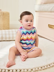 Multi Stripe Knitted Top and Shorts Baby Set 2 Piece (0mths-2yrs) - Image 2 of 14