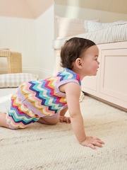 Multi Stripe Knitted Top and Shorts Baby Set 2 Piece (0mths-2yrs) - Image 3 of 14