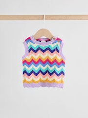 Multi Stripe Knitted Top and Shorts Baby Set 2 Piece (0mths-2yrs) - Image 5 of 14