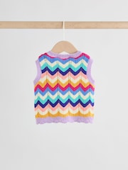 Multi Stripe Knitted Top and Shorts Baby Set 2 Piece (0mths-2yrs) - Image 8 of 14