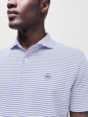 Peter Millar Grey Albatros Cotton Blend Golf Polo Shirt - Image 5 of 6