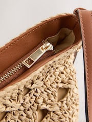 Dabīgs - Rafijas efekta plecu soma - Attēls 4 no 8