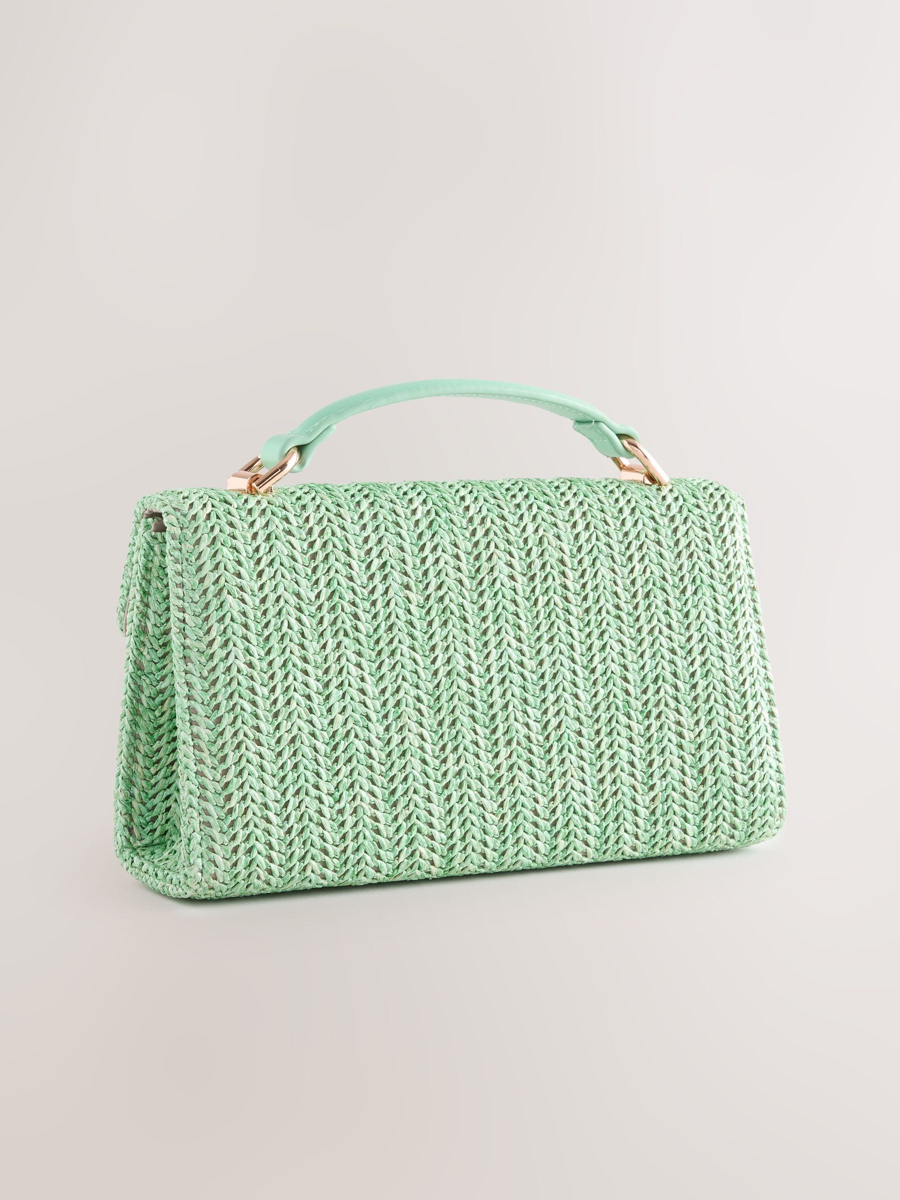 Buy Green Raffia-Effect Top Handle Bag from Next USA