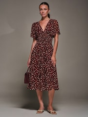 Vermelho - Jolie Moi Chiffon Tie Back Detail Midi Dress - Imagem 3 de 6
