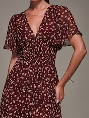 Vermelho - Jolie Moi Chiffon Tie Back Detail Midi Dress - Imagem 6 de 6