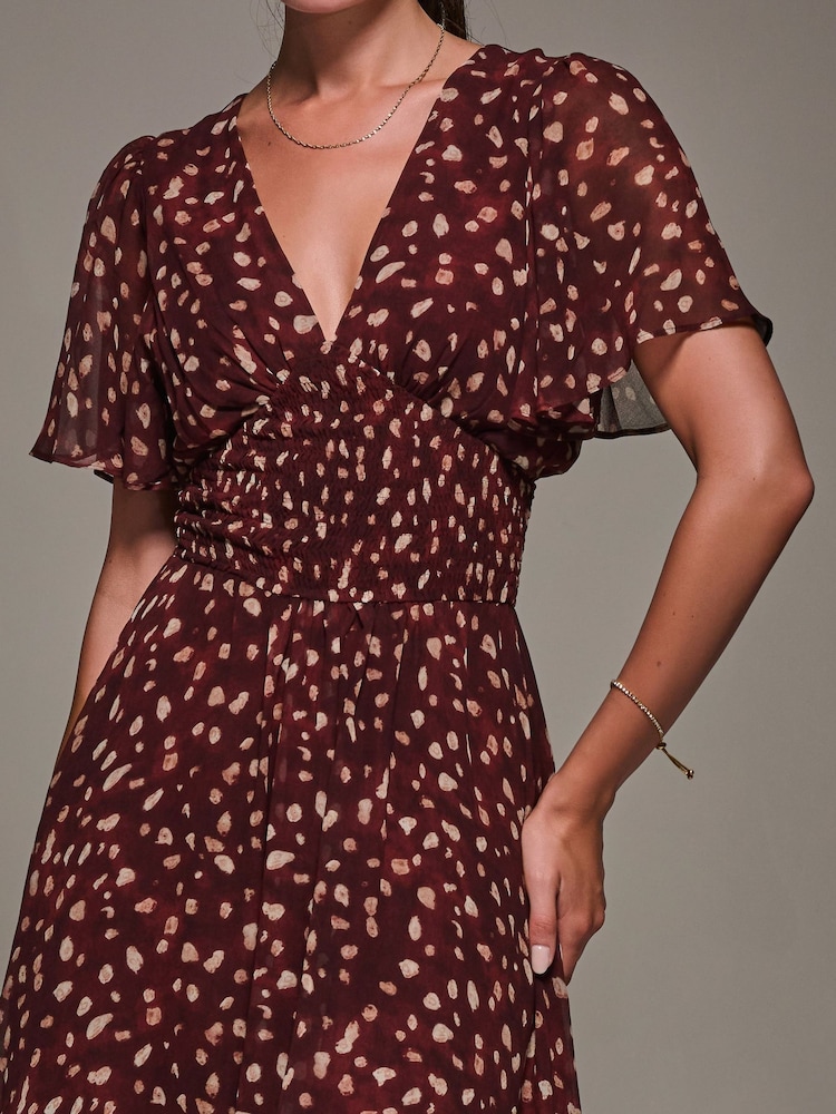 Vermelho - Jolie Moi Chiffon Tie Back Detail Midi Dress - Imagem 6 de 6