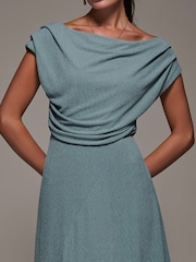 Azul marinho - Jolie Moi Textured Jersey Asymmetric Midi Dress - Imagem 6 de 6