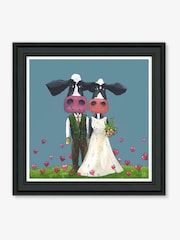 Artko Black Cows Wedding By Geoff Beckett Framed Art - Image 2 of 3