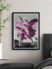 Artko Black Angel Of Protection By Designs Framed Art - Image 1 of 3
