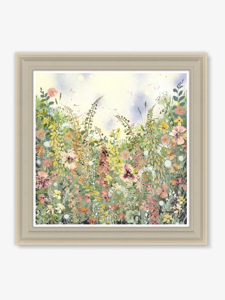 Artko Taupe Floral Print Fantasia By Jane Morgan Framed Art - Image 2 of 3