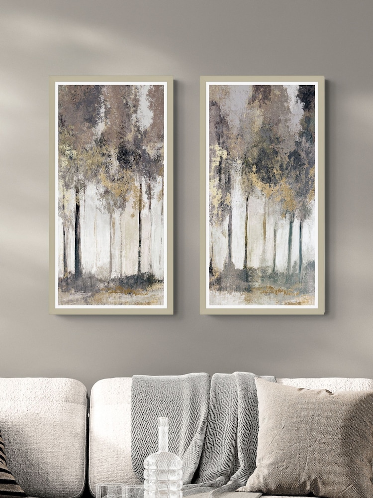 Artko Set of 2 Taupe Tales Of the Timber By H Dawson Framed Arts - Image 1 of 3
