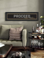 Artko Black Proceed with Caution Framed Art - Image 1 of 3
