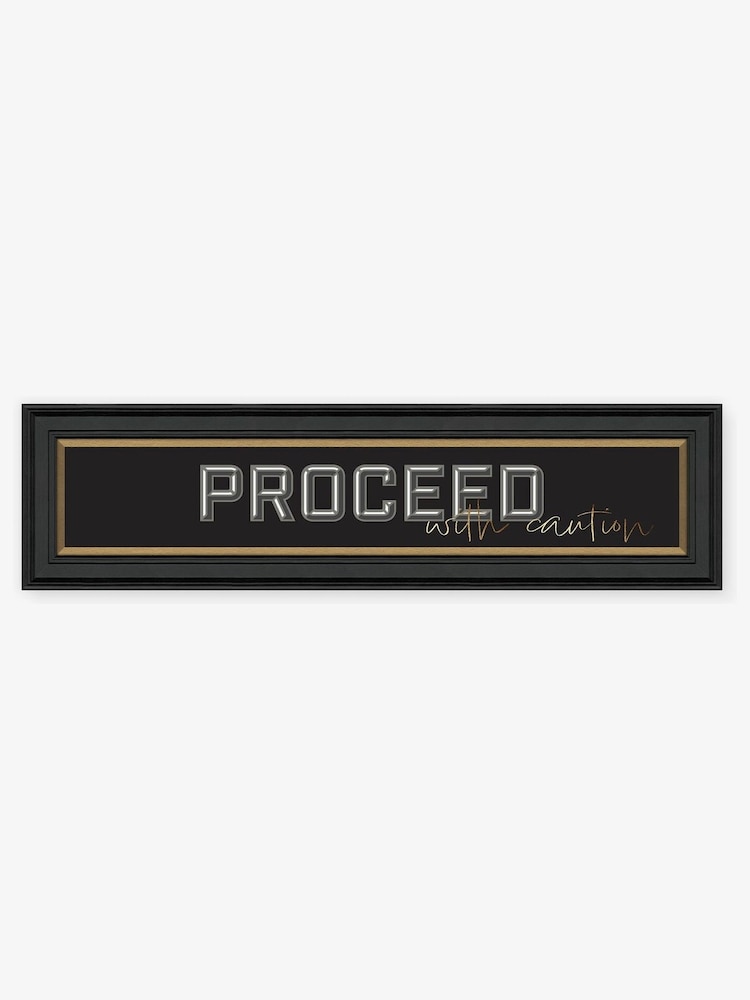 Artko Black Proceed with Caution Framed Art - Image 2 of 3