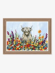 Artko Birch Longhorn in Flowers By Yvette St.Amant Framed Art - Image 2 of 3
