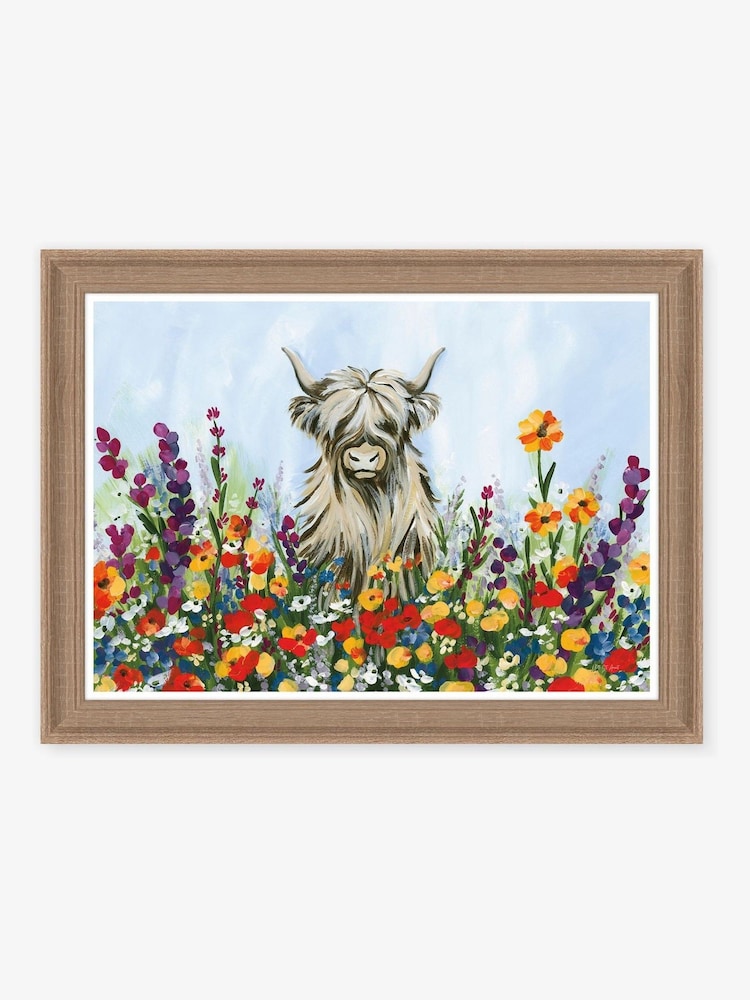 Artko Birch Longhorn in Flowers By Yvette St.Amant Framed Art - Image 2 of 3