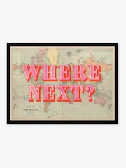 Artko Black Where Next? World Map Designs Framed Art - Image 2 of 3
