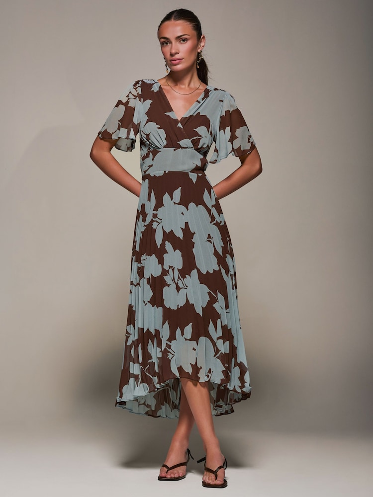 sachin and babi light blue dress 1960s Eloise Curtis Dark Brown Chiffon Gown — Canned Ham Vintage main image 1