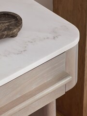 White Aviano N. Premium Oak Veneer 2 Drawer Console Dressing Table - Image 5 of 8