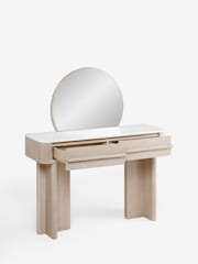 White Aviano N. Premium Oak Veneer 2 Drawer Console Dressing Table - Image 6 of 8