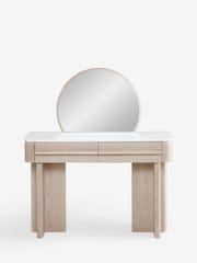 White Aviano N. Premium Oak Veneer 2 Drawer Console Dressing Table - Image 8 of 8