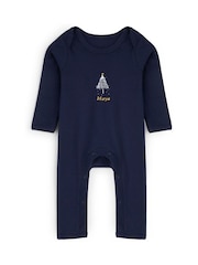 Personalised Baby Embroidered Christmas Tree Rompersuit by Stitch Style - Image 1 of 5