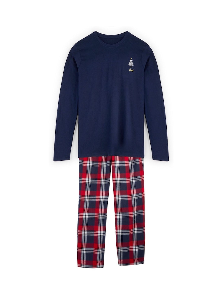 Personalised Mens Embroidered Christmas Tree Family Pyjamas by Stitch Style - Image 1 of 5 Personalised Mens Embroidered Christmas Tree Family Pyjamas by Stitch Style - Image 1 of 5