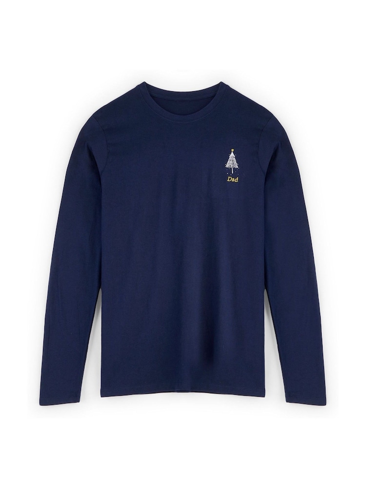 Personalised Mens Embroidered Christmas Tree Family Pyjamas by Stitch Style - Image 2 of 5 Personalised Mens Embroidered Christmas Tree Family Pyjamas by Stitch Style - Image 2 of 5