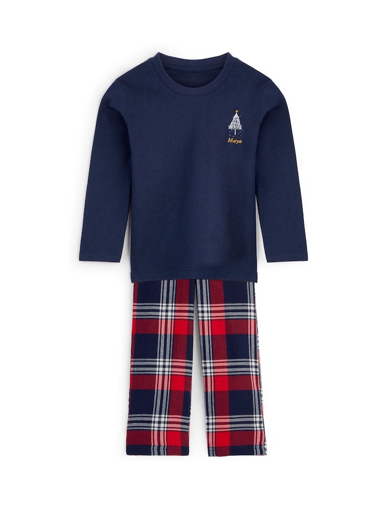 Personalised Toddlers Embroidered Christmas Tree Family Pyjamas by Stitch Style - Image 1 of 6 Personalised Toddlers Embroidered Christmas Tree Family Pyjamas by Stitch Style - Image 1 of 6