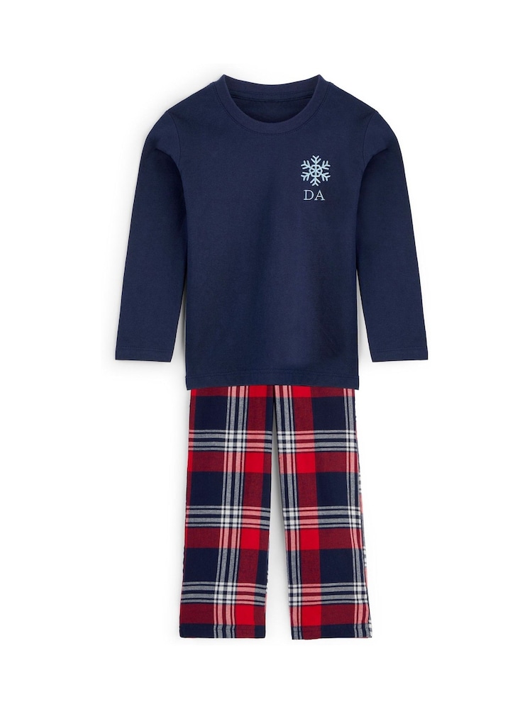 Personalised Toddlers Embroidered Snowflake Family Pyjamas by Stitch Style - Image 1 of 5 Personalised Toddlers Embroidered Snowflake Family Pyjamas by Stitch Style - Image 1 of 5