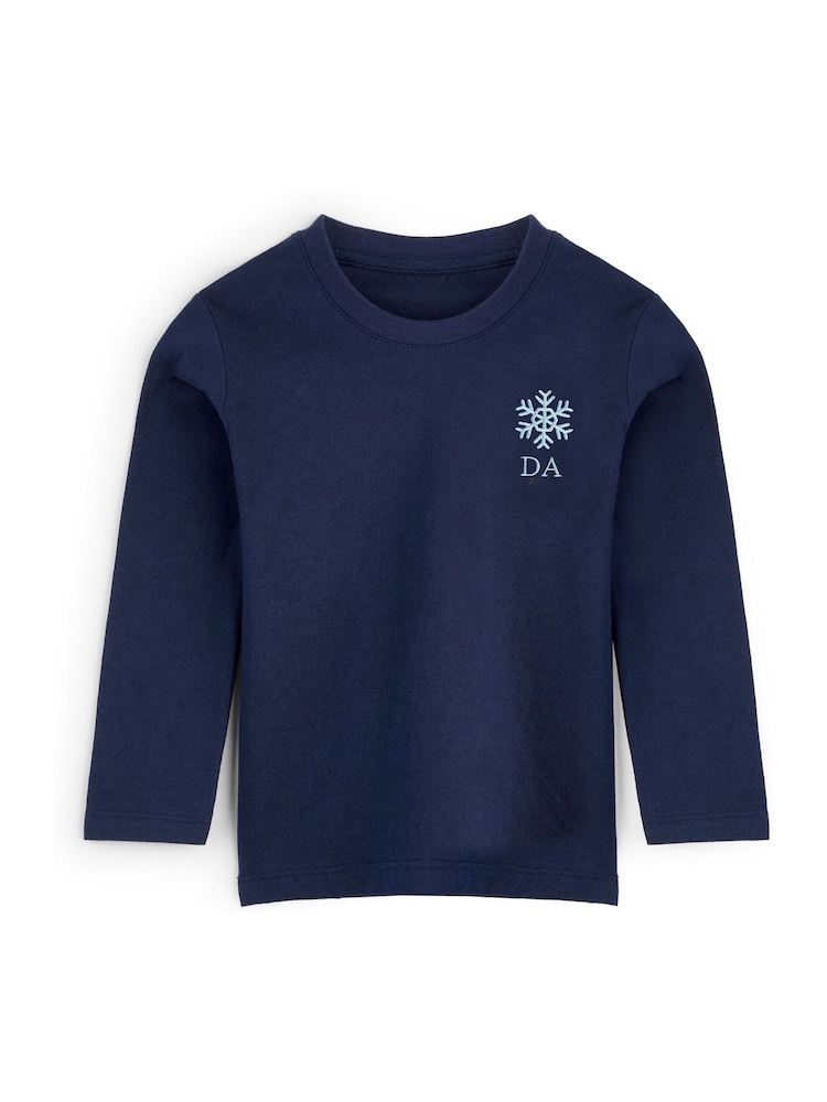 Personalised Toddlers Embroidered Snowflake Family Pyjamas by Stitch Style - Image 2 of 5 Personalised Toddlers Embroidered Snowflake Family Pyjamas by Stitch Style - Image 2 of 5