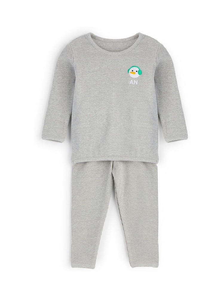Personalised Toddlers Embroidered Snowman Pyjamas by Stitch Style - Image 1 of 5 Personalised Toddlers Embroidered Snowman Pyjamas by Stitch Style - Image 1 of 5