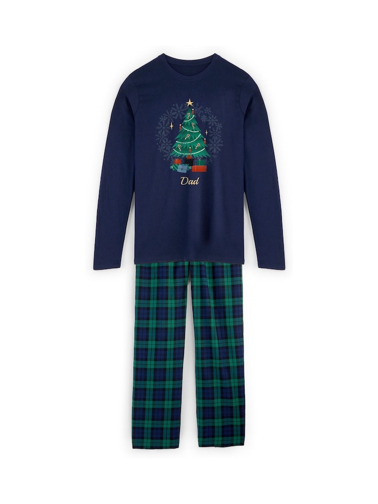 Personalised Mens Christmas Tree Family Pyjamas by Stitch Style - Image 1 of 6 Personalised Mens Christmas Tree Family Pyjamas by Stitch Style - Image 1 of 6