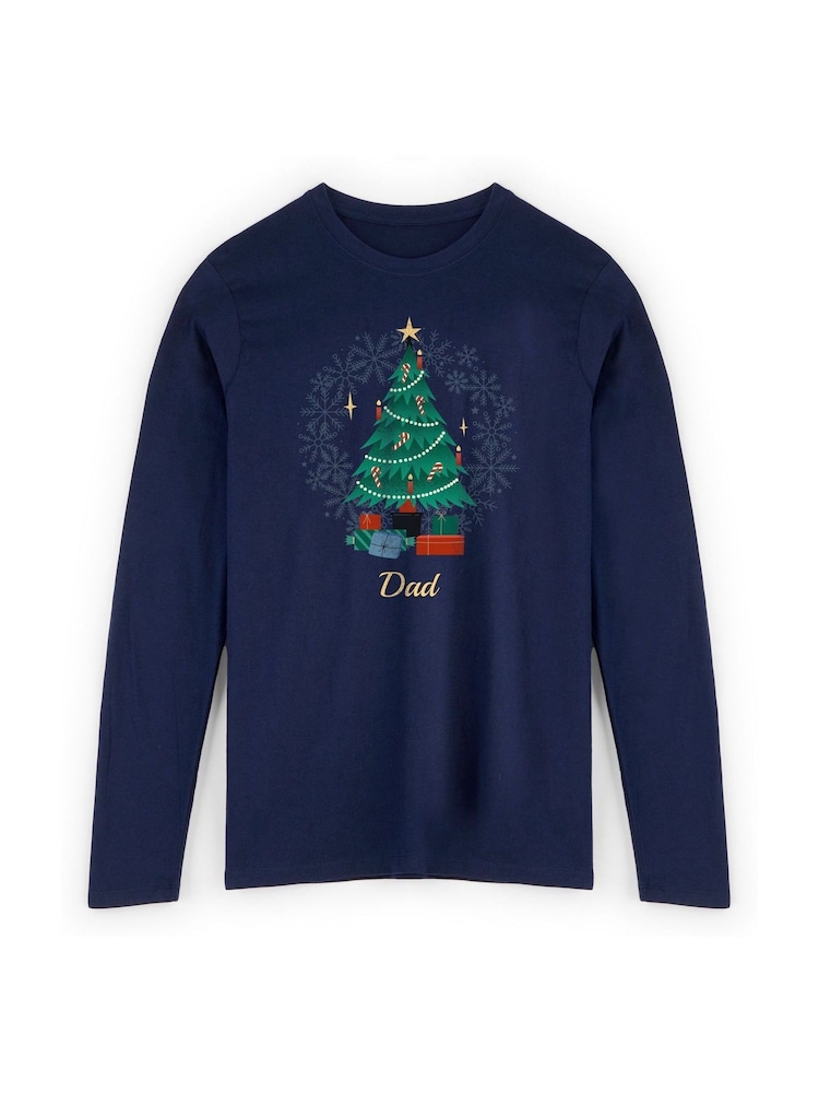 Personalised Mens Christmas Tree Family Pyjamas by Stitch Style - Image 2 of 6 Personalised Mens Christmas Tree Family Pyjamas by Stitch Style - Image 2 of 6