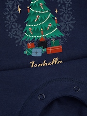 Personalised Baby Christmas Tree Print Rompersuit by Stitch Style - Image 5 of 6
