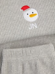 Personalised Kids Embroidered Snowman Pyjamas by Stitch Style - Image 4 of 6