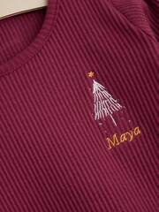 Personalised Toddlers Embroidered Christmas Tree Pyjamas by Stitch Style - Image 2 of 6