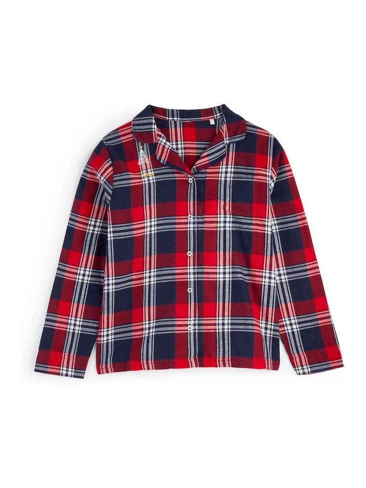 Personalised Womens Embroidered Christmas Tree Family Tartan Pyjamas by Stitch Style - Image 1 of 5