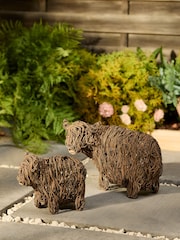 Set of 2 Brown Rattan Hamish Outdoor Solar Lights - Image 2 of 5