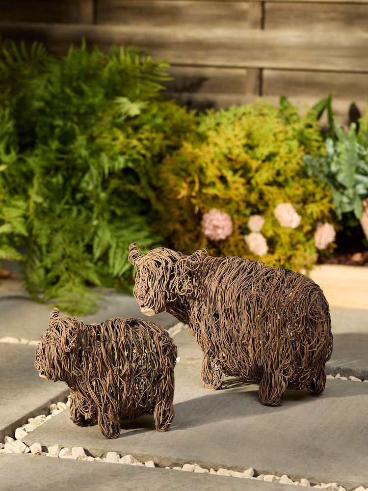 Set of 2 Brown Rattan Hamish Outdoor Solar Lights - Image 2 of 5