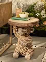 Natural Hamish Solar Light Up Outdoor Side Table - Image 2 of 5
