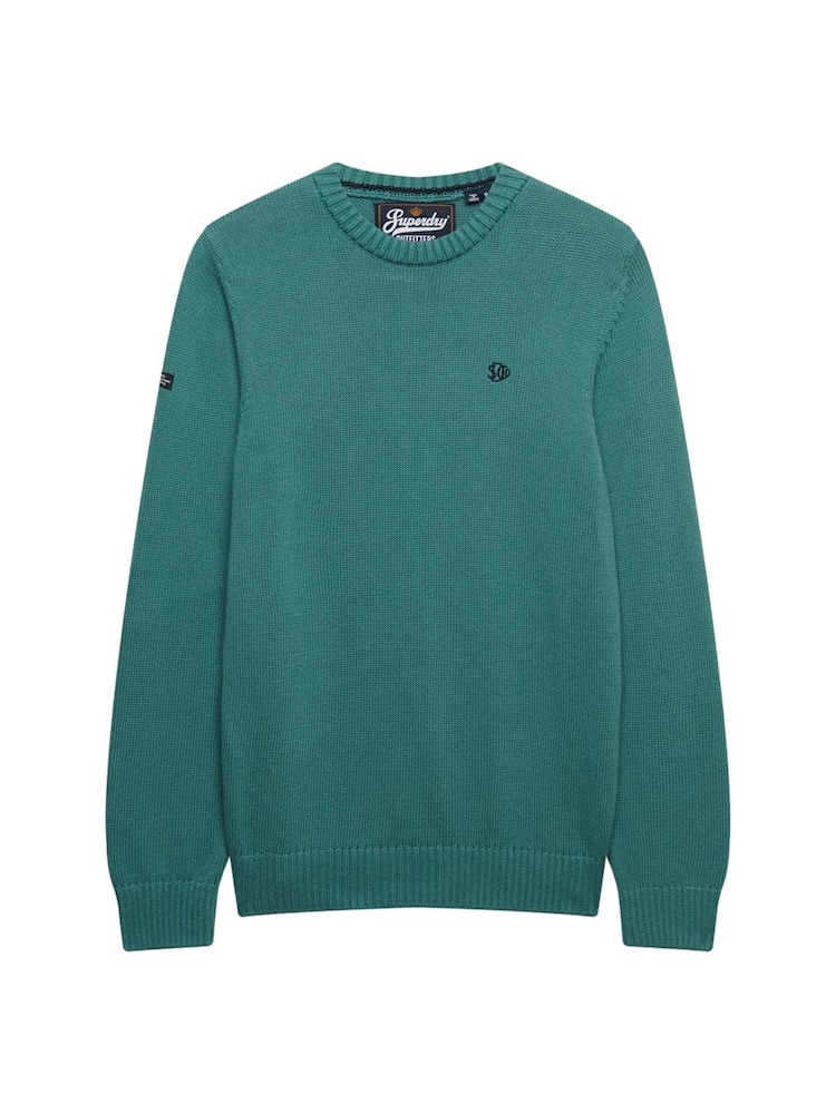Superdry Teal Blue Cotton Jumper - Image 1 of 1