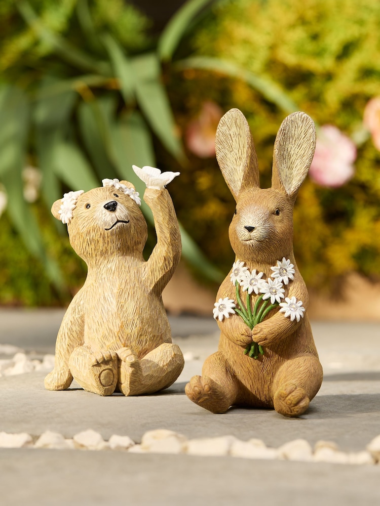 Natural Bertie and Rosie Outdoor Solar Light - Image 2 of 5