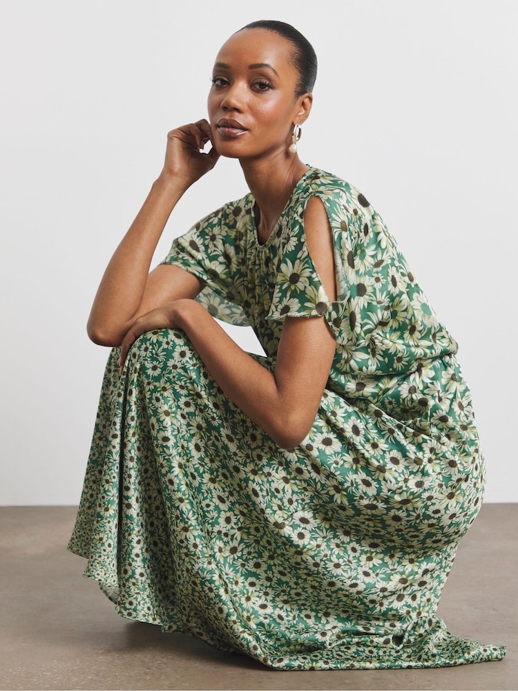 Joanna Hope Green Split Sleeve Maxi Dress - Image 1 of 4
